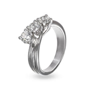 Anello Trilogy in Oro Bianco Crivelli